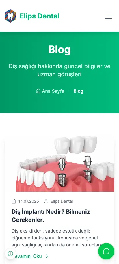 Elips Dental Center mobil görünüm