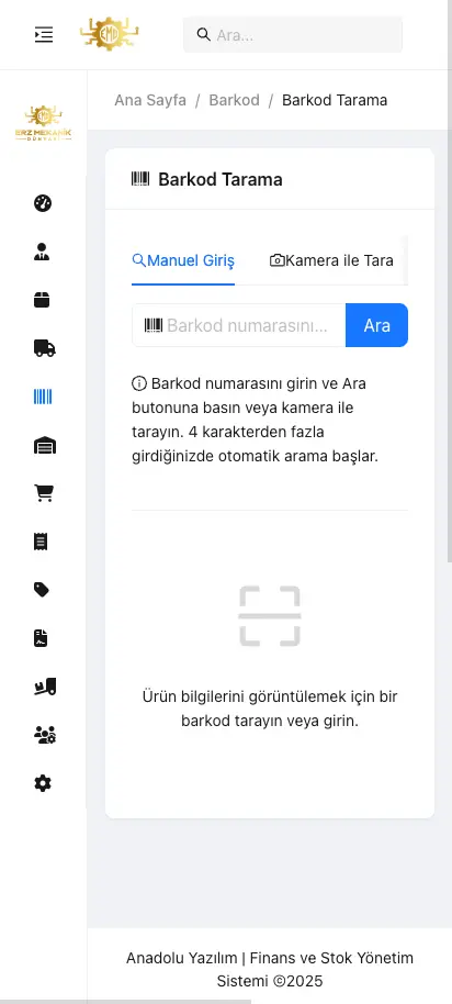 Satış raporlama ekranı