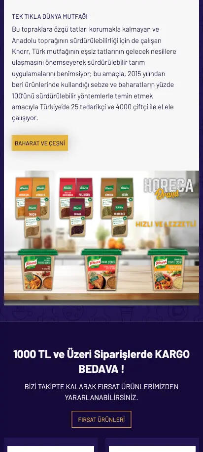 HorecaBrand ürün listeleme