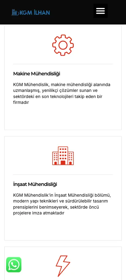 KGMilhan Mühendislik ana sayfa
